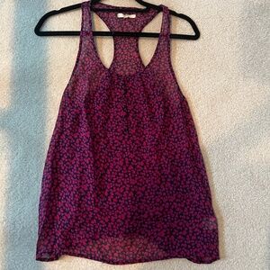 XS 100% Silk, Sheer Patterned Pink Madewell (Eliot) Blouse